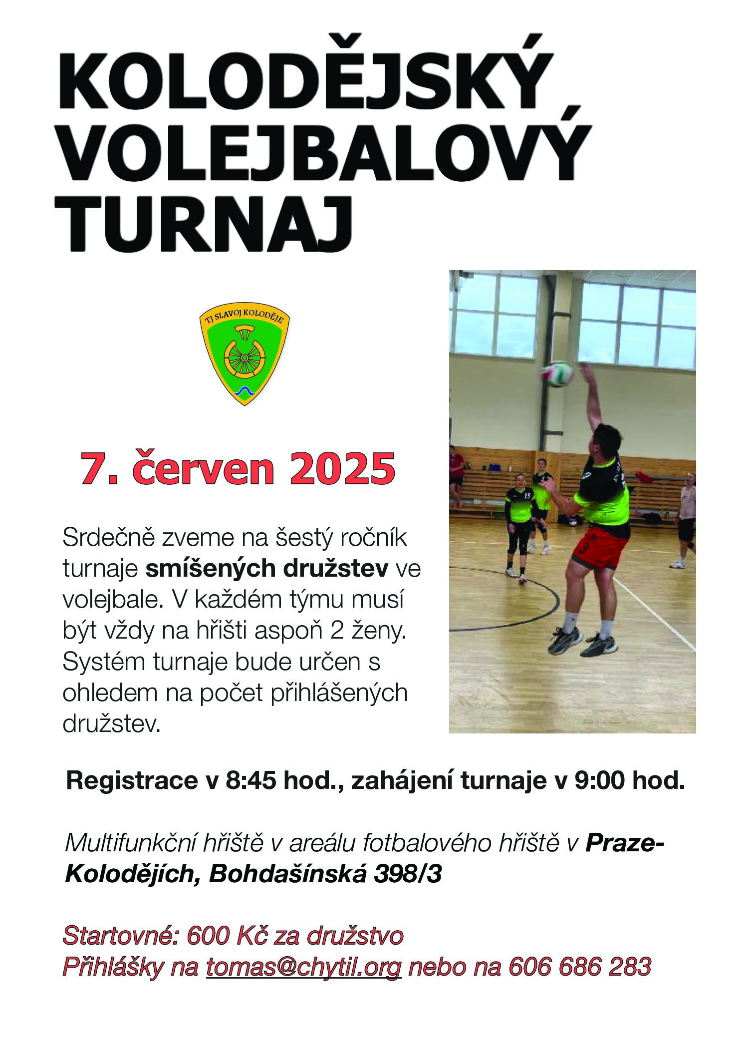 Volejbalový turnaj 7.6.2025: pozvánka na akci